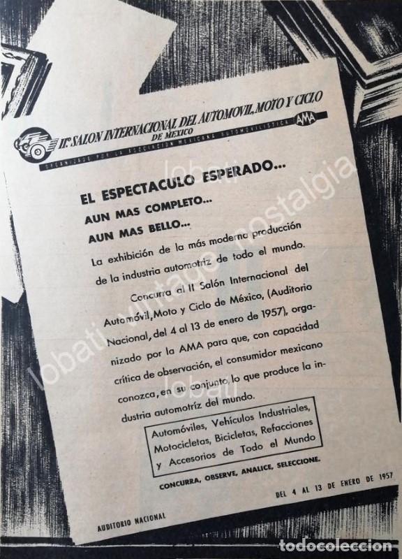 Poster collecting: CARTEL ANTIGUO ORIGINAL DE 2DO SALON INTERNACIONAL DEL AUTOMOVIL 1957 / MUY RARO