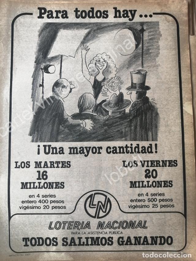 Poster collecting: CARTEL ANTIGUO ORIGINAL DE LOTERIA NACIONAL 1970s DIBUJO DE ABEL QUEZADA /29