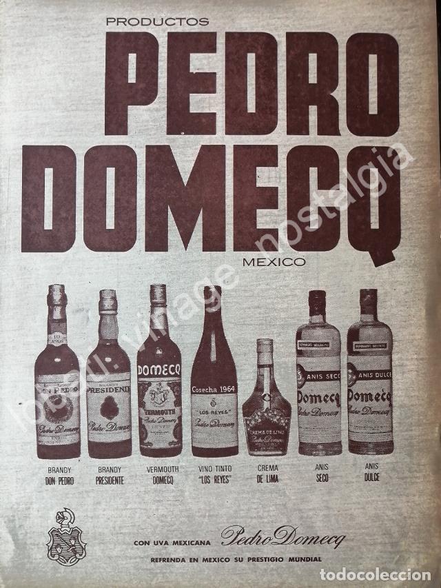 Poster collecting: CARTEL ANTIGUO ORIGINAL DE VINOS PEDRO DOMEQC MEXICO 1969 /3