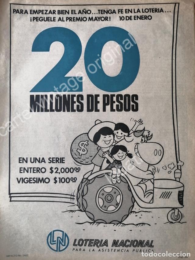 Poster collecting: CARTEL ANTIGUO ORIGINAL DE LOTERIA NACIONAL 1970s /36