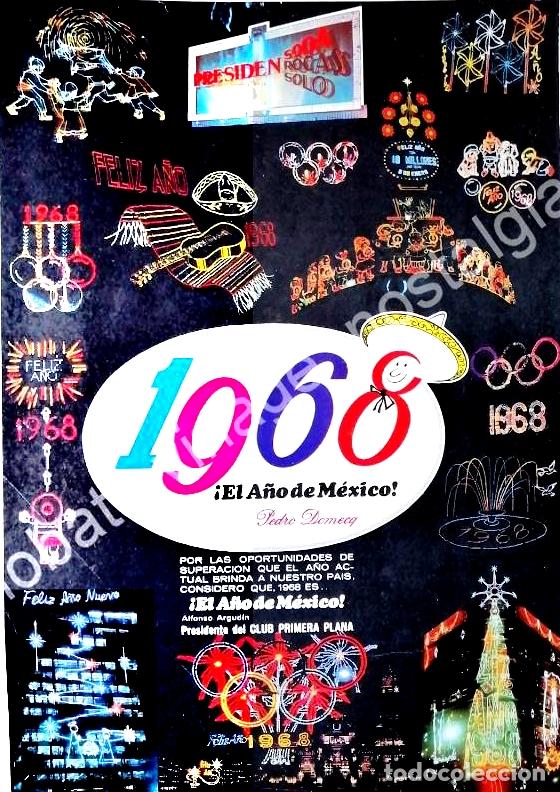 Poster collecting: CARTEL ANTIGUO ORIGINAL DE VINOS PEDRO DOMEQC 1968 A&Ntilde;O NUEVO