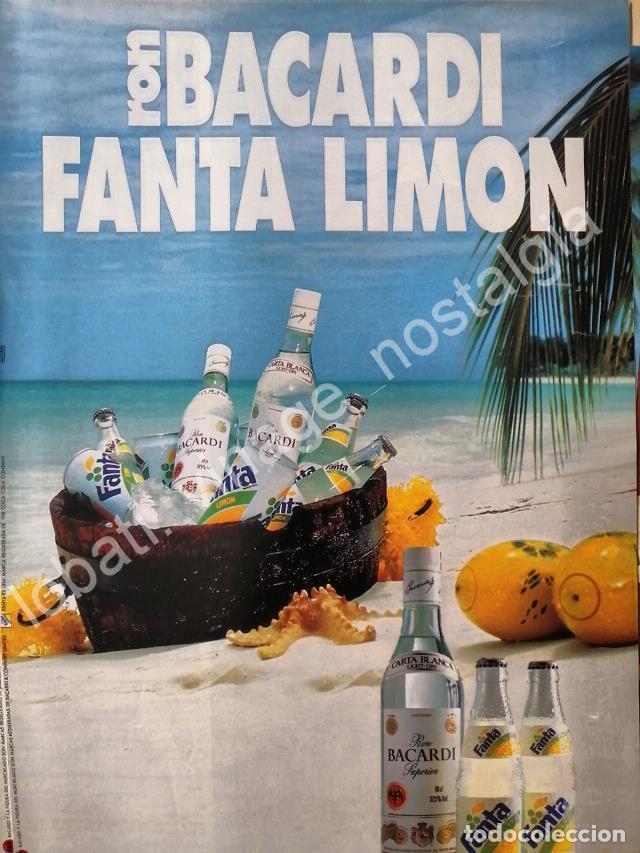 Poster collecting: CARTEL ANTIGUO ORIGINAL DE RON BACARDI FANTA LIMON 1980s /RARO