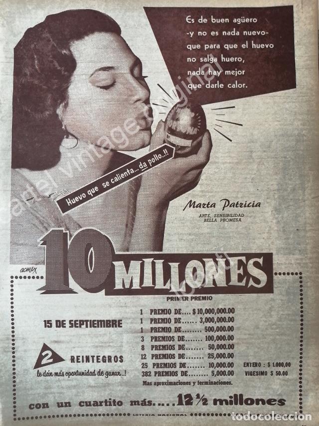 Poster collecting: CARTEL ANTIGUO ORIGINAL DE MARTA PATRICIA ROSADO CHOZA EN LOTERIA NACIONAL 1957 FEP
