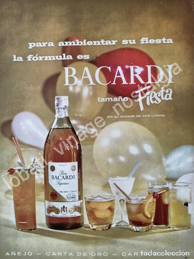 Poster collecting: CARTEL ANTIGUO ORIGINAL DE RON BACARDI 1963 PARA AMBIENTAR SU FIESTA