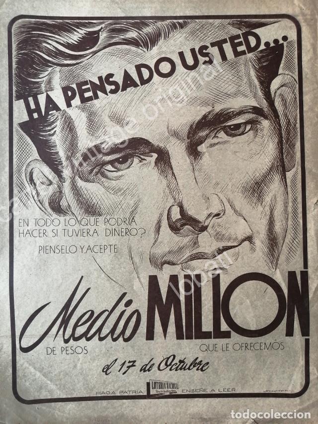 Poster collecting: CARTEL ANTIGUO ORIGINAL DE LOTERIA NACIONAL. DIBUJO DE LOPEZ HERRERO 1950s / 51