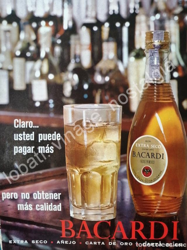 Poster collecting: CARTEL ANTIGUO ORIGINAL DE RON BACARDI EXTRA SECO 1963