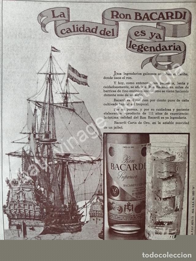 Poster collecting: CARTEL ANTIGUO ORIGINAL DE RON BACARDI 1973 LA CALIDAD ES YA LEGENDARIA