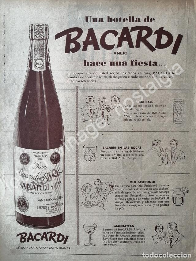 Poster collecting: CARTEL ANTIGUO ORIGINAL DE RON BACARDI 1955 HACE UNA FIESTA