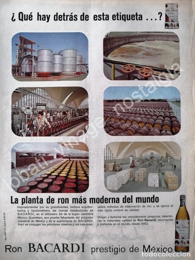 Poster collecting: CARTEL ANTIGUO ORIGINAL DE RON BACARDI Y LA PLANTA DE TEPOTZOTLAN 1965 / MUY RARO