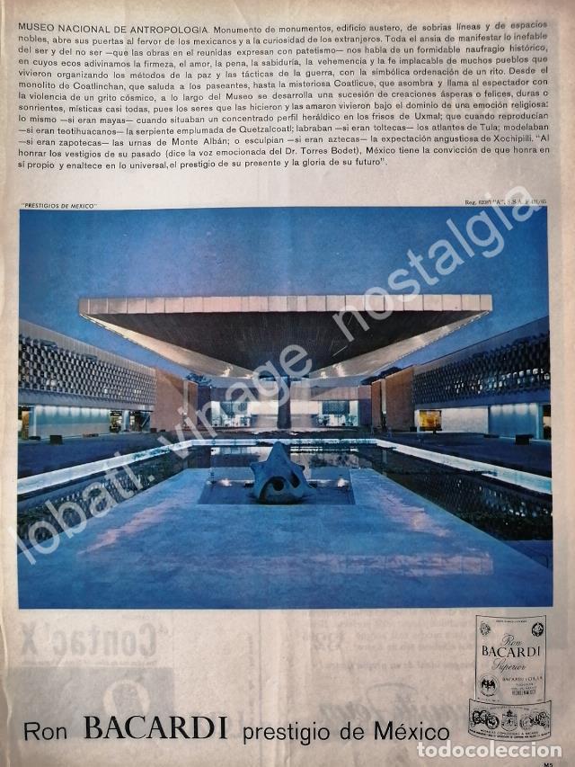 Poster collecting: CARTEL ANTIGUO ORIGINAL DE RON BACARDI Y EL MUSEO NACIONAL DE ANTROPOLOGIA 1965