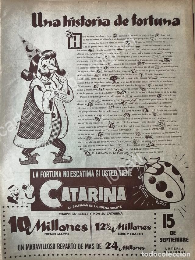 Poster collecting: CARTEL ANTIGUO ORIGINAL DE LA LOTERIA NACIONAL EL TALISMAN CATARINA 1955 / RARO