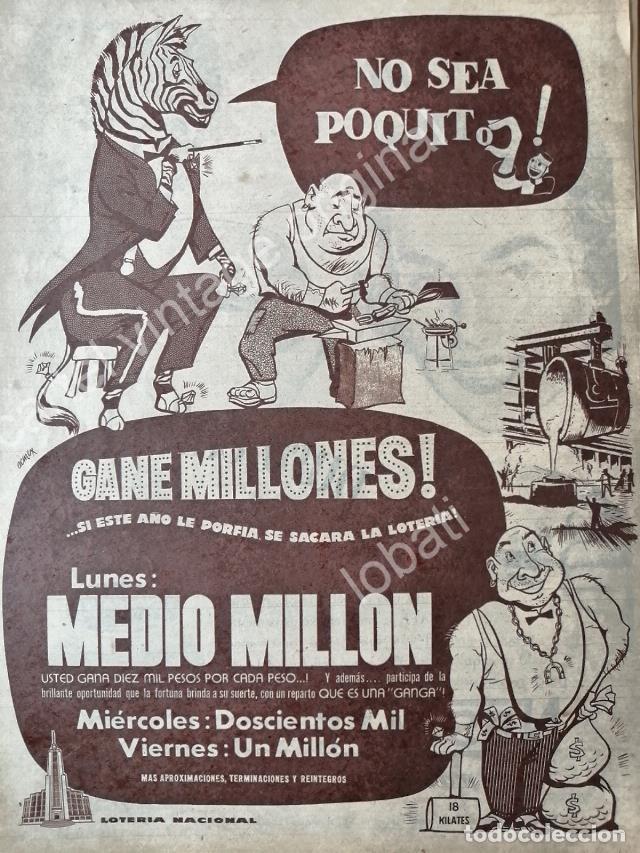 Poster collecting: CARTEL ANTIGUO ORIGINAL DE LA LOTERIA NACIONAL 1955 / 66