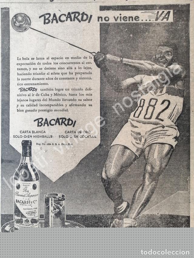 Poster collecting: CARTEL ANTIGUO ORIGINAL DE RON BACARDI 1947 NO VIENE VA