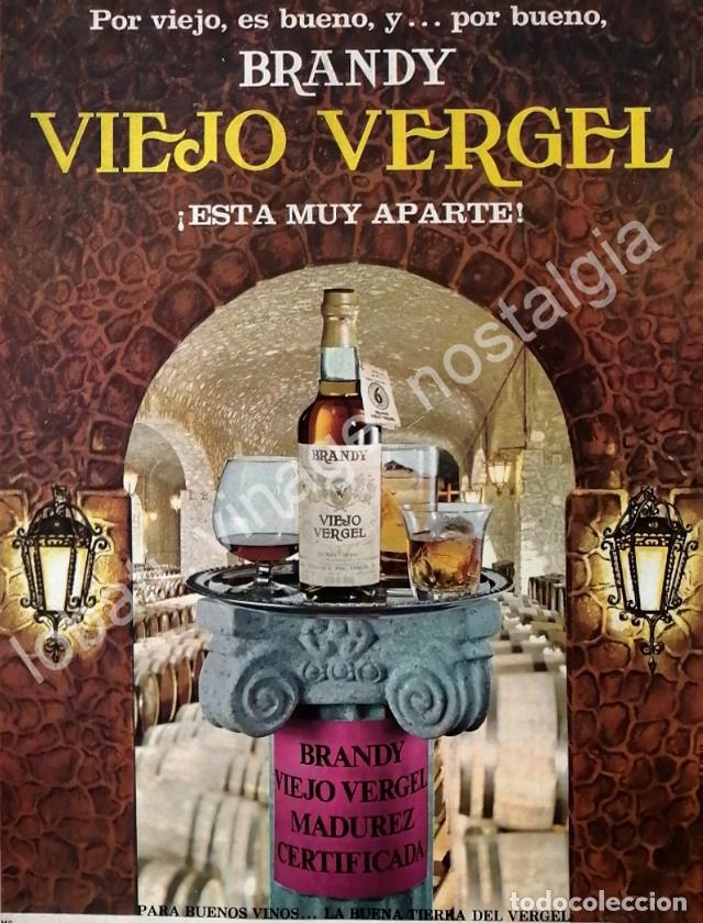 Poster collecting: CARTEL ANTIGUO ORIGINAL DE BRANDY VIEJO VERGEL 1968