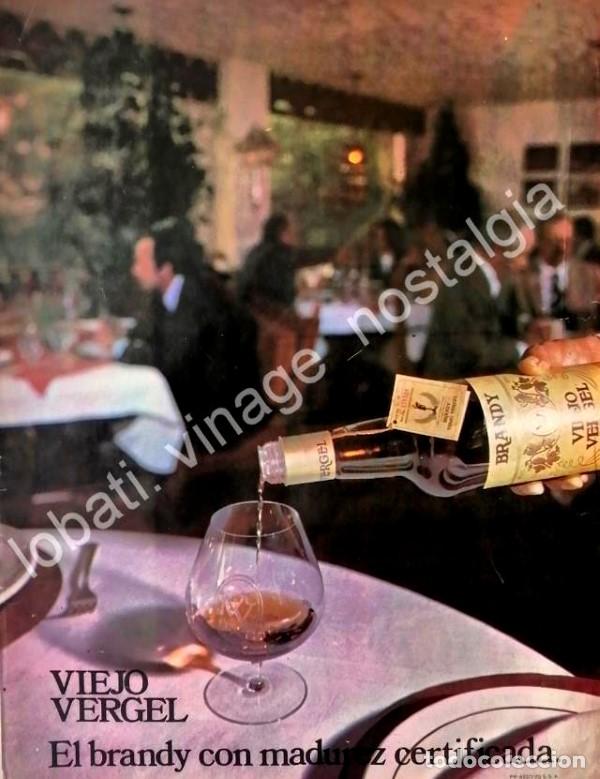 Poster collecting: CARTEL ANTIGUO ORIGINAL DE BRANDY VIEJO VERGEL 1973 CON MADUREZ