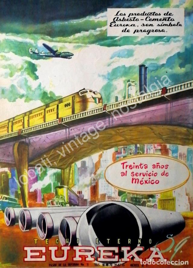 Poster collecting: CARTEL ANTIGUO ORIGINAL DE TECHO ETERNO EUREKA S.A 1950s PUBLICIDAD ARTISTICA