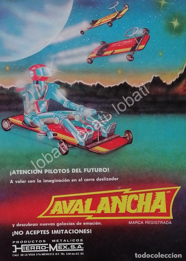 Poster collecting: CARTEL ANTIGUO ORIGINAL DE CARRO DESLIZADOR AVALANCHA 1970s HIERROMEX S.A