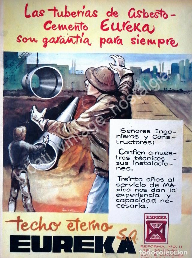 Poster collecting: CARTEL ANTIGUO ORIGINAL DE TECHO ETERNO EUREKA S.A PUBLICIDAD ARTISTICA 1950s /7