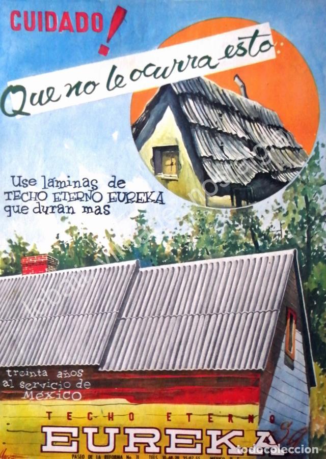 Poster collecting: CARTEL ANTIGUO ORIGINAL DE TECHO ETERNO EUREKA S.A PUBLICIDAD ARTISTICA 1950s /8