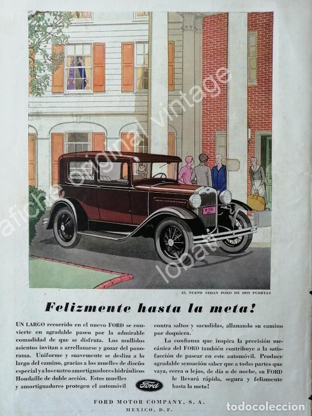 Poster collecting: CARTEL ANTIGUO ORIGINAL DE AUTOS FORD SEDAN 1929