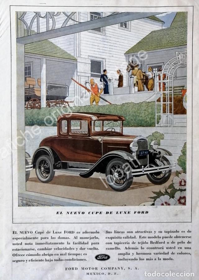 Poster collecting: CARTEL ANTIGUO ORIGINAL DE AUTOS FORD CUPE DELUXE 1929