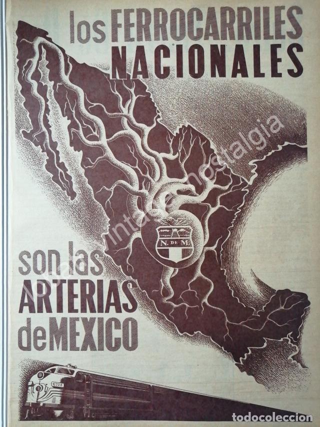 Poster collecting: CARTEL ANTIGUO ORIGINAL DE FERROCARRILES NACIONALES 1955 TRENES