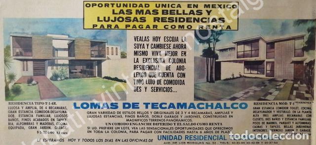 Poster collecting: CARTEL ANTIGUO ORIGINAL DE AFICHE. COLONIA LOMAS DE TECAMACHALCO 1969 /RARO