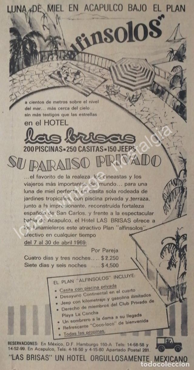 Poster collecting: CARTEL ANTIGUO ORIGINAL DE HOTEL LAS BRISAS DE ACAPULCO 1967