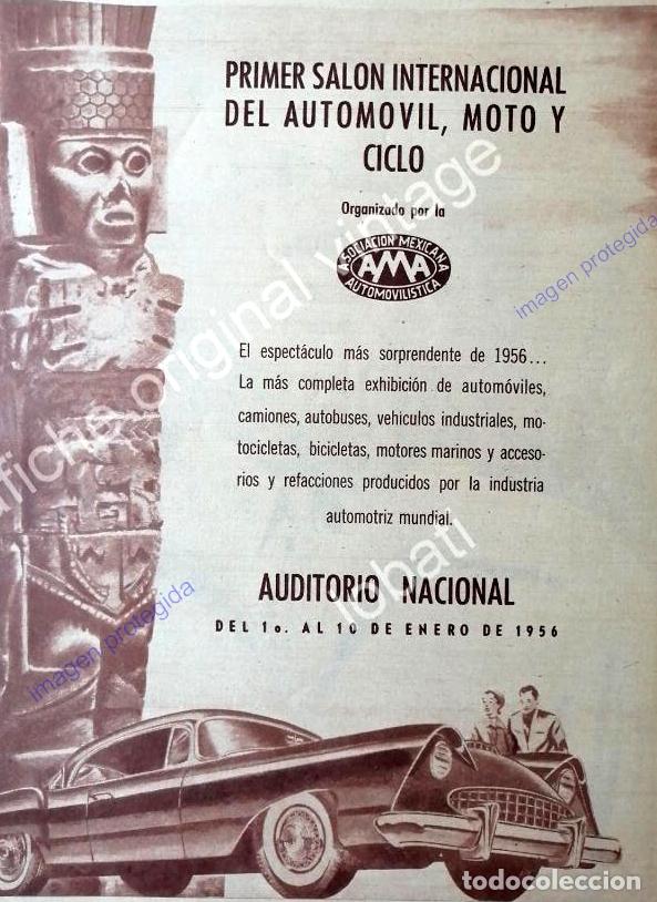 Poster collecting: CARTEL ANTIGUO ORIGINAL DE PRIMER SALON INTERNACIONAL DEL AUTOMOVIL 1956 / RARO