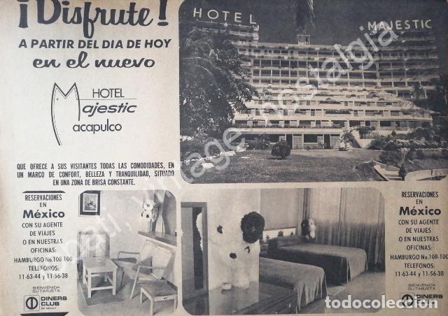 Poster collecting: CARTEL ANTIGUO ORIGINAL DE HOTEL MAJESTIC ACAPULCO 1960s / HOTELES
