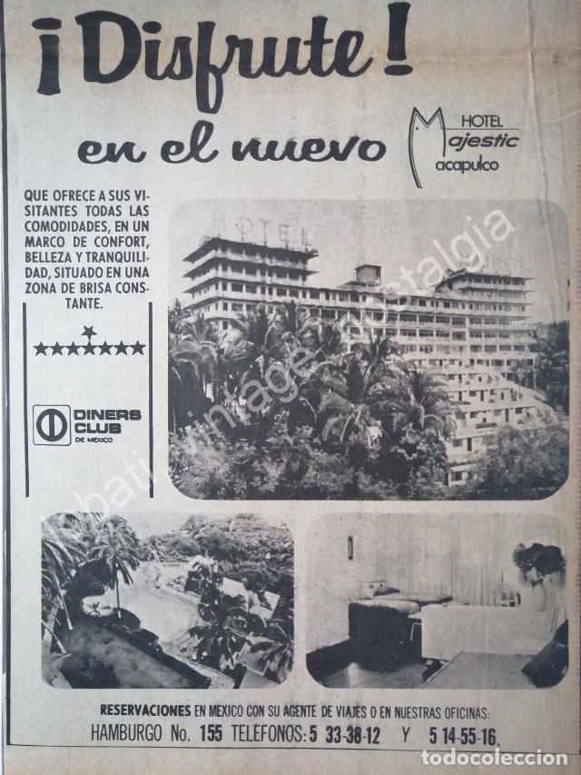 Poster collecting: CARTEL ANTIGUO ORIGINAL DE HOTEL MAJESTIC ACAPULCO 1960s