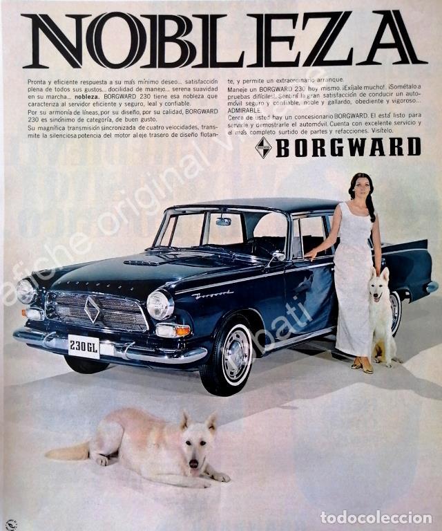 Poster collecting: CARTEL ANTIGUO ORIGINAL DE AUTOS BORGWARD 230-GL 1967 MONTERREY