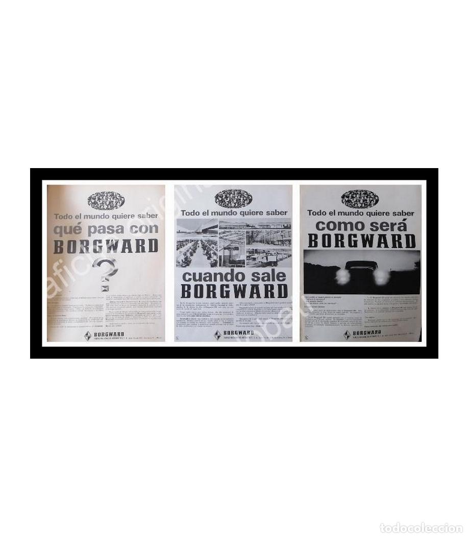 Poster collecting: CARTEL ANTIGUO ORIGINAL DE 3 AFICHES AUTOS BORGWARD PRECAMPA&Ntilde;A 1967, MONTERREY, RARO