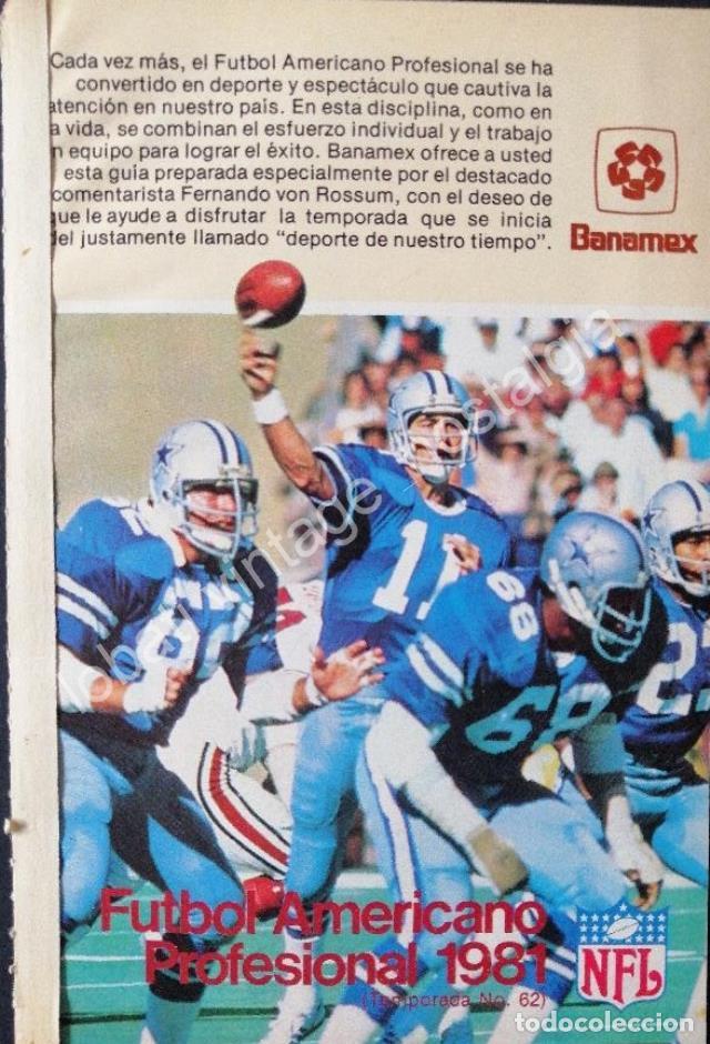 Poster collecting: CARTEL ANTIGUO ORIGINAL DE FOLLETO BANAMEX SUPER TAZON NFL 1981