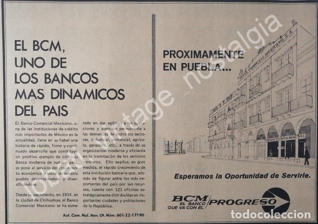 Poster collecting: CARTEL ANTIGUO ORIGINAL DE BCM. BANCO COMERCIAL MEXICANO 1969
