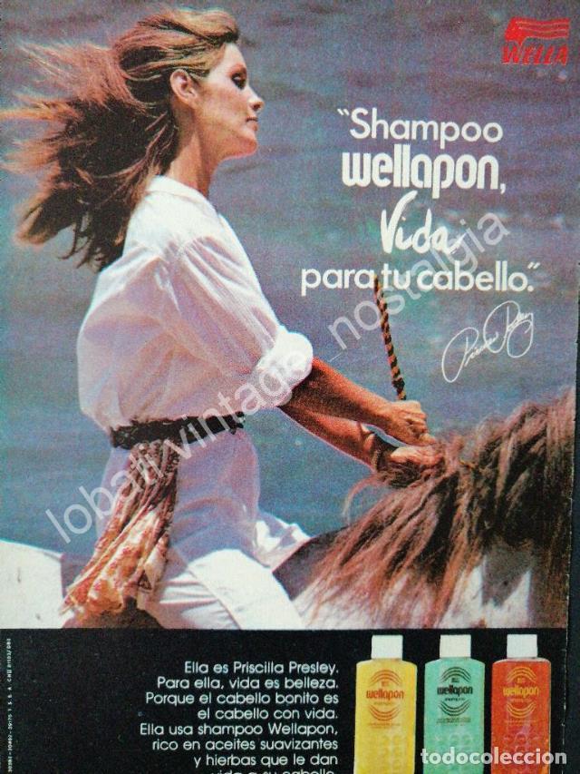 Poster collecting: CARTEL ANTIGUO ORIGINAL DE PRICILA PRESLEY Y CHAMPOO WELLAPON 1980s / FEP