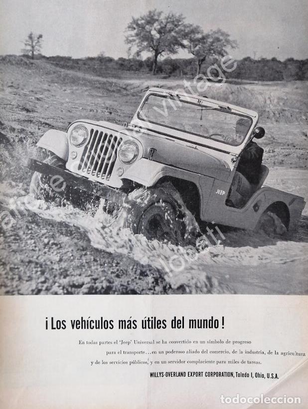 Poster collecting: CARTEL ANTIGUO ORIGINAL DE AUTOS JEEP WILLYS UNIVERSAL 1955