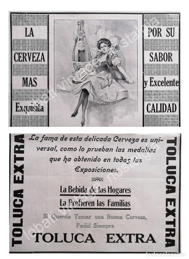 Poster collecting: CARTEL ANTIGUO ORIGINAL DE CERVEZA TOLUCA EXTRA 1910 / MUY RARO