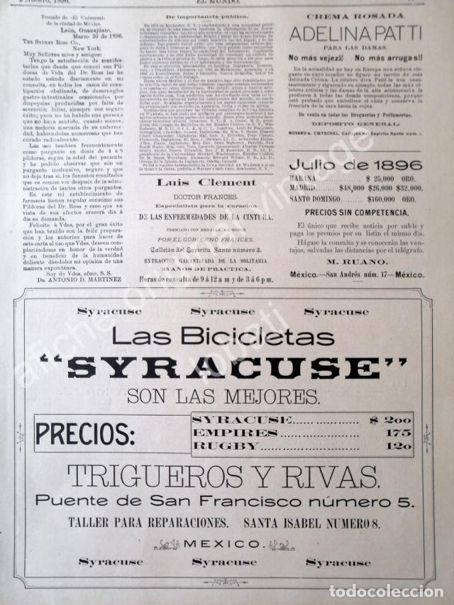 Poster collecting: CARTEL ANTIGUO ORIGINAL DE BICICLETAS CYRACUSE Y OTROS 1896 / MUY RARO