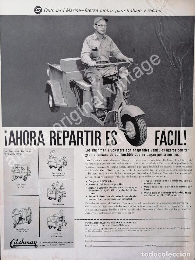 Poster collecting: CARTEL ANTIGUO ORIGINAL DE MOTOCICLETAS CUSHMAN 1957