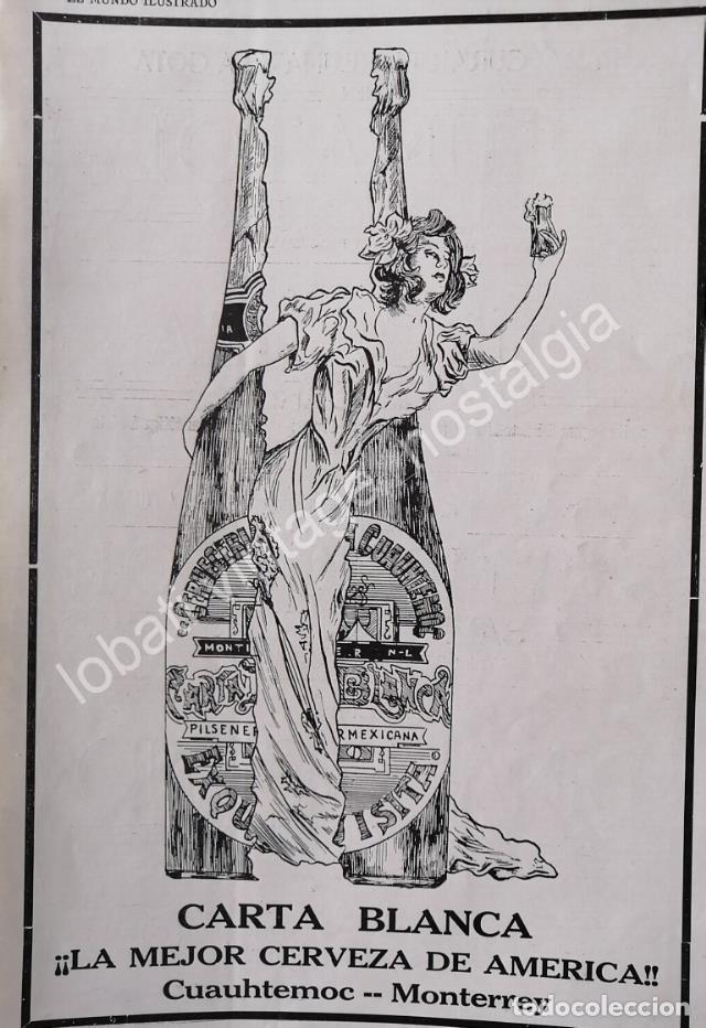 Poster collecting: CARTEL ANTIGUO ORIGINAL DE CERVEZA CARTA BLANCA 1910 PILSENER / MUY RARO