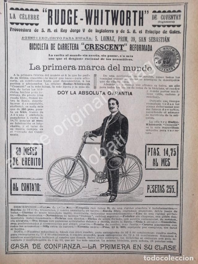 Poster collecting: CARTEL ANTIGUO ORIGINAL DE BICICLETAS RUDGE WHITWORTH 1913 / RARO