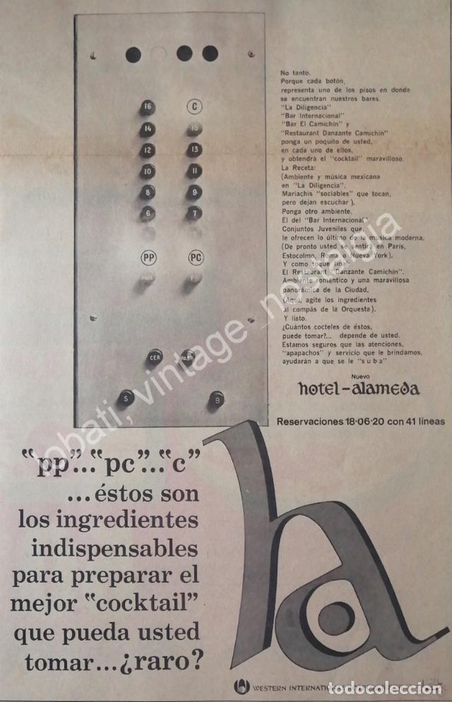 Poster collecting: CARTEL ANTIGUO ORIGINAL DE HOTEL ALAMEDA MEXICO D.F 1969