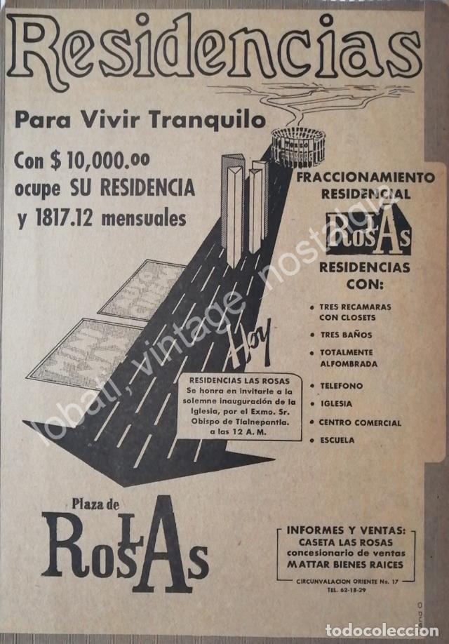 Sammeln von Plakaten: CARTEL ANTIGUO ORIGINAL DE COLONIA. PLAZA DE LAS ROSAS MATTAR BIENES RAICES S.A 1969