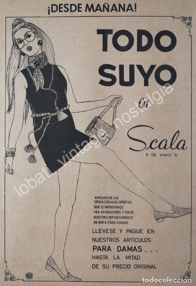 Sammeln von Plakaten: CARTEL ANTIGUO ORIGINAL DE TIENDA DE ROPA SCALA 1969 PUEBLA