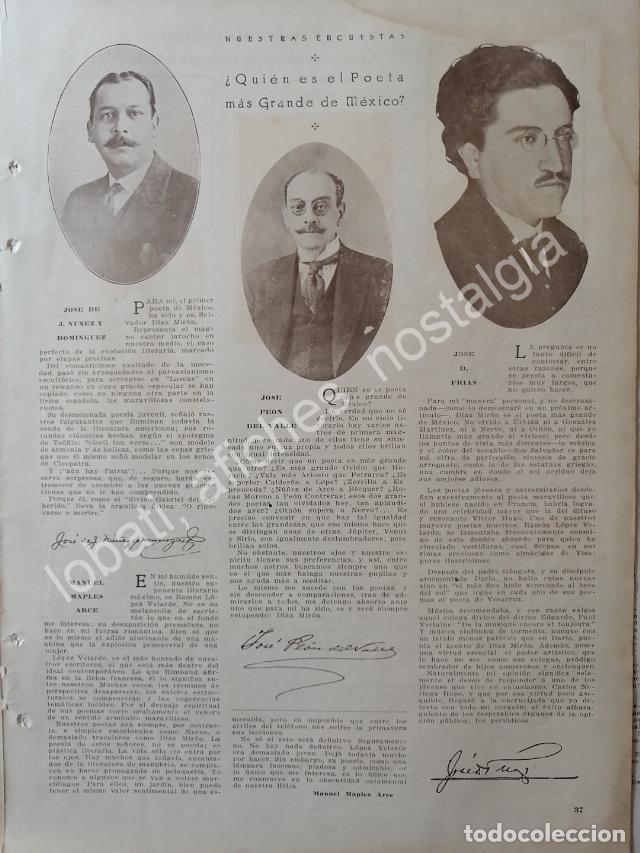 Sammeln von Plakaten: CARTEL ANTIGUO ORIGINAL DE NOTA DE PRENSA 1922 JOSE PEON DEL VALLE Y OTROS