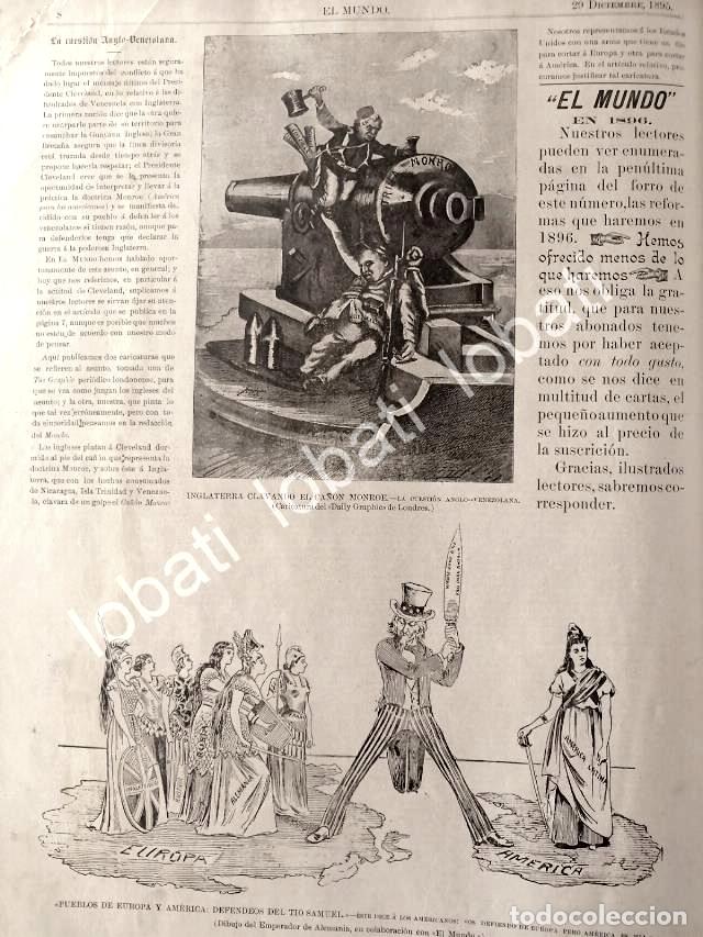 Sammeln von Plakaten: CARTEL ANTIGUO ORIGINAL DE LA NEFASTA DOCTRINA MONROE 1895 / PLT
