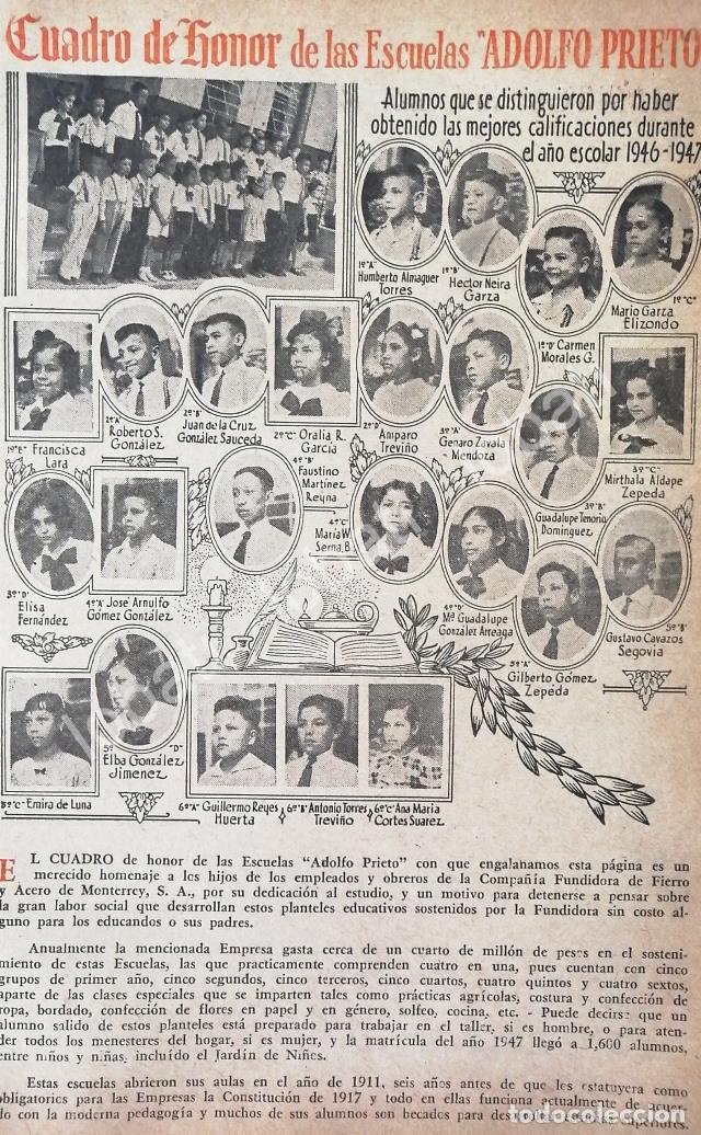 Sammeln von Plakaten: CARTEL ANTIGUO ORIGINAL DE ESCUELA ADOLFO PRIETO MONTERREY CUADRO DE HONOR 1947