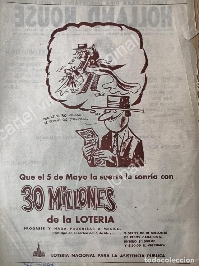 Sammeln von Plakaten: CARTEL ANTIGUO ORIGINAL DE LA LOTERIA NACIONAL 1966 DIBUJO DE ABEL QUEZADA / 84