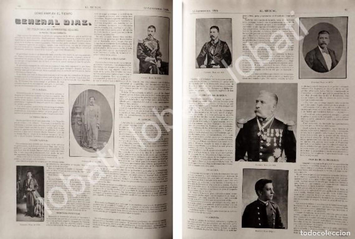 Sammeln von Plakaten: CARTEL ANTIGUO ORIGINAL DE PORFIRIO DIAZ Y SU FAMILIA ENTORNO INTIMO SU VIDA 1895